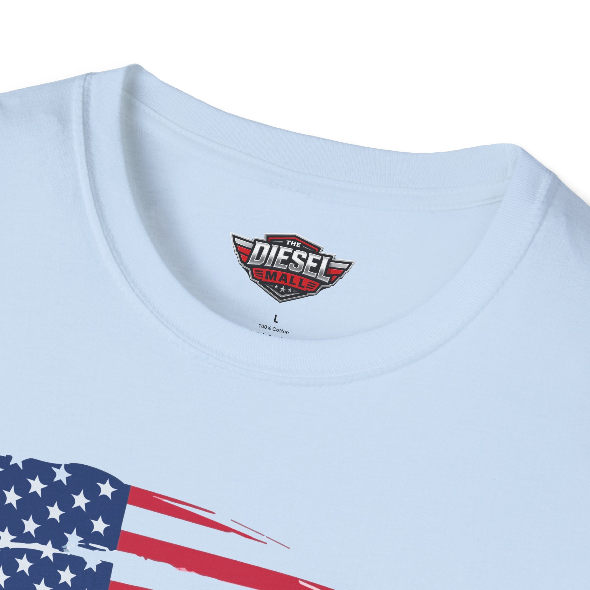 America Runs on Diesel T-Shirt — Patriotic Truck & Diesel Enthusiast Tee