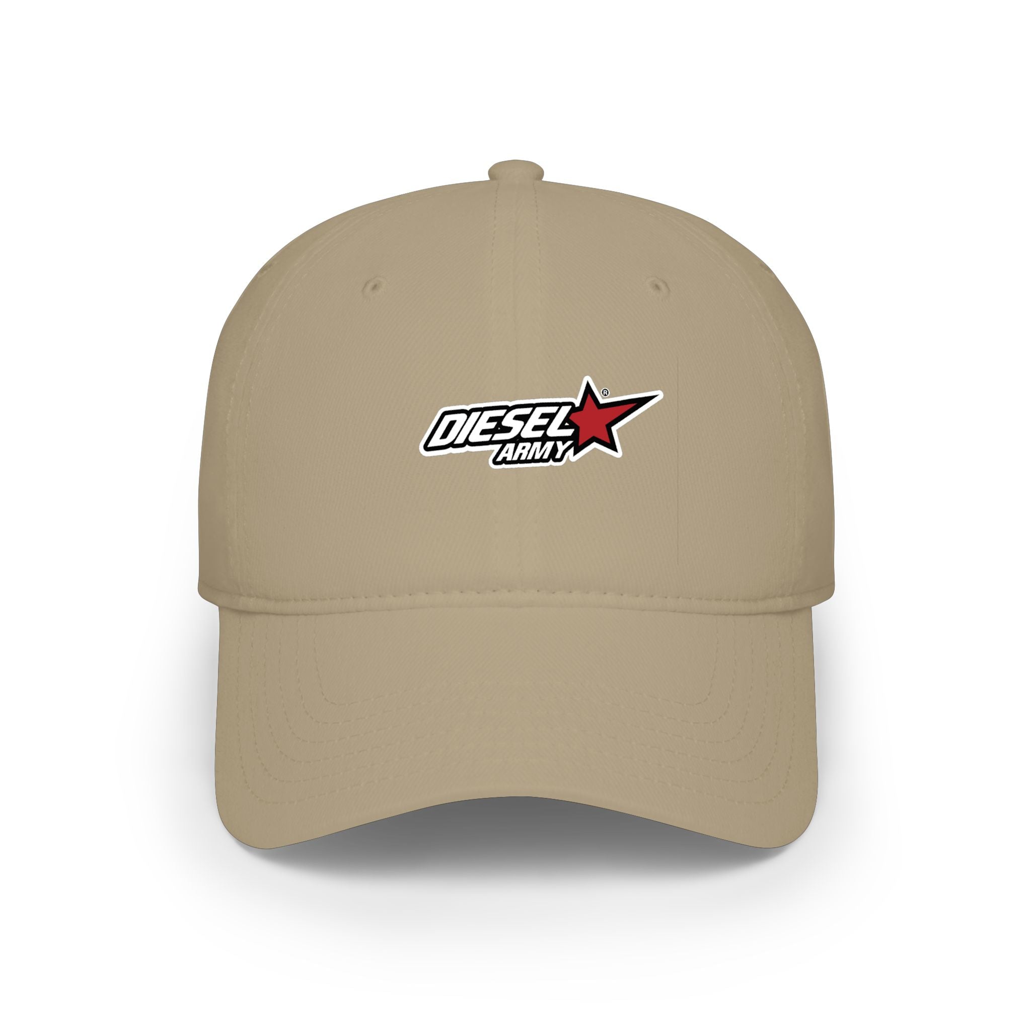 Diesel Army Low Profile Baseball Cap — Embroidered Red Star Logo