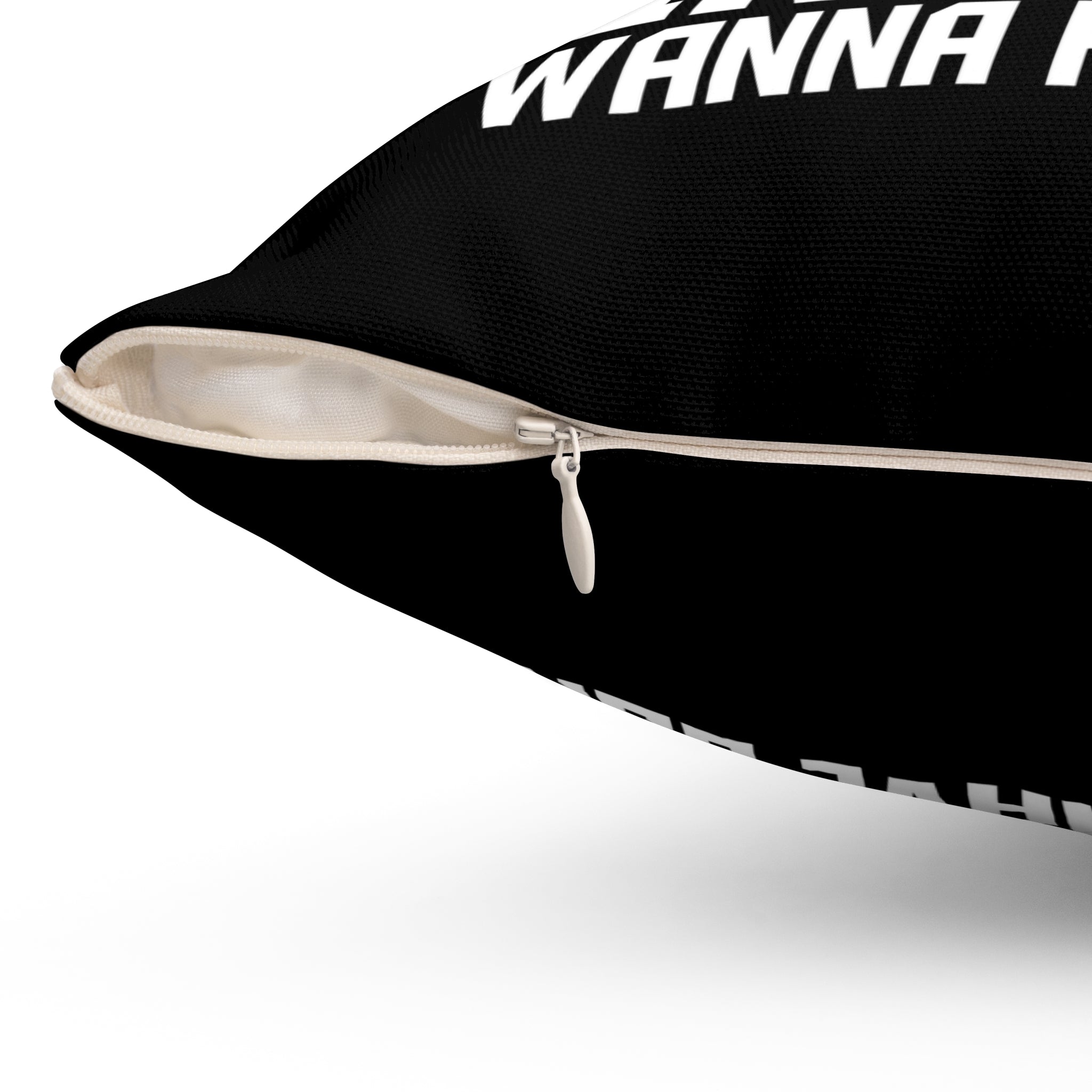 Girls Just Wanna Have Guns Pillow — Black Spun Polyester Throw Pillow