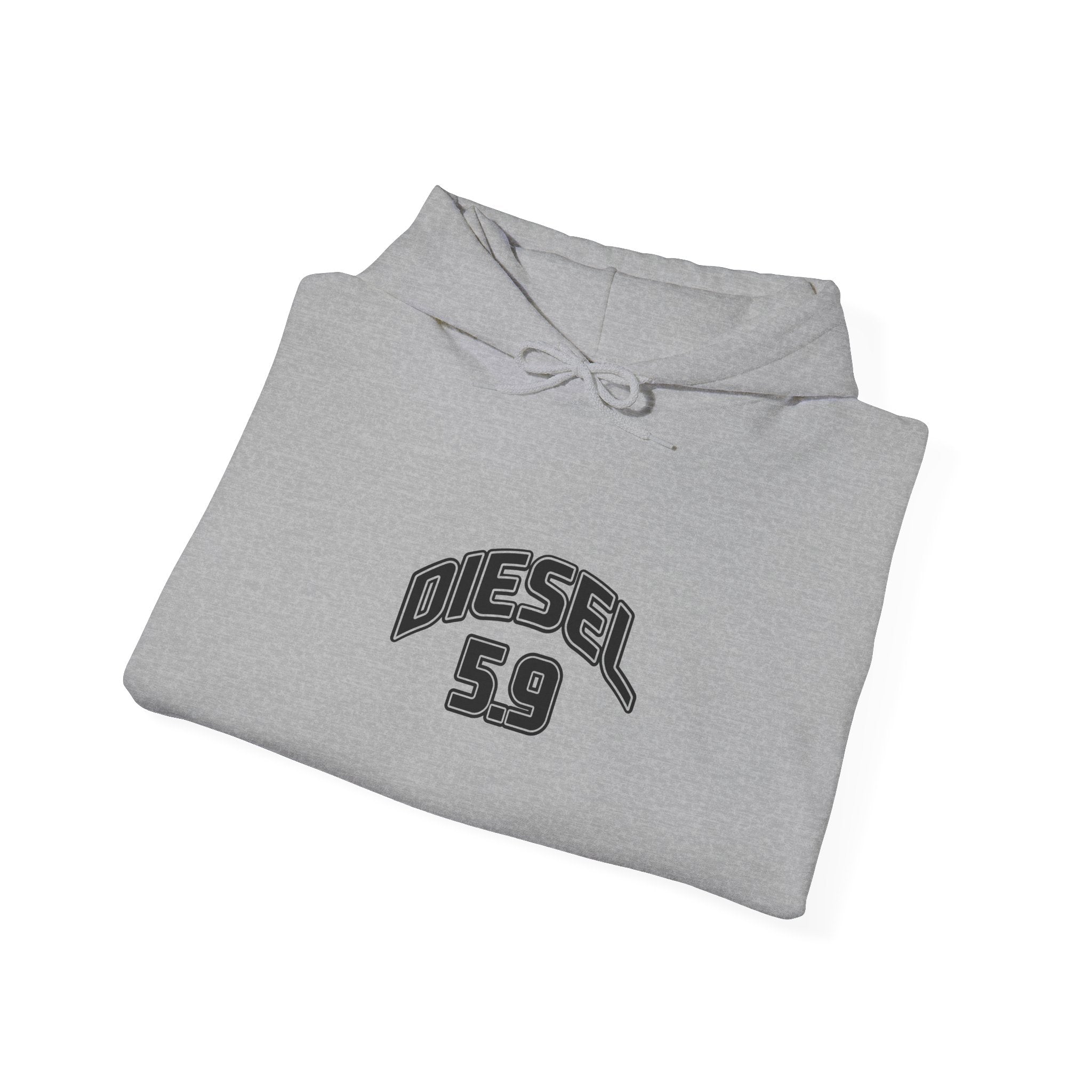 Diesel 5.9 Hoodie - Minimal White Pullover with Retro Arched Logo