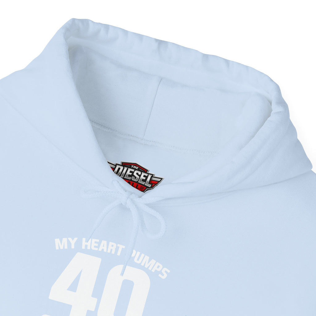 40 Octane Hoodie – "My Heart Pumps 40 Octane" Racing Gasoline Fan Sweatshirt