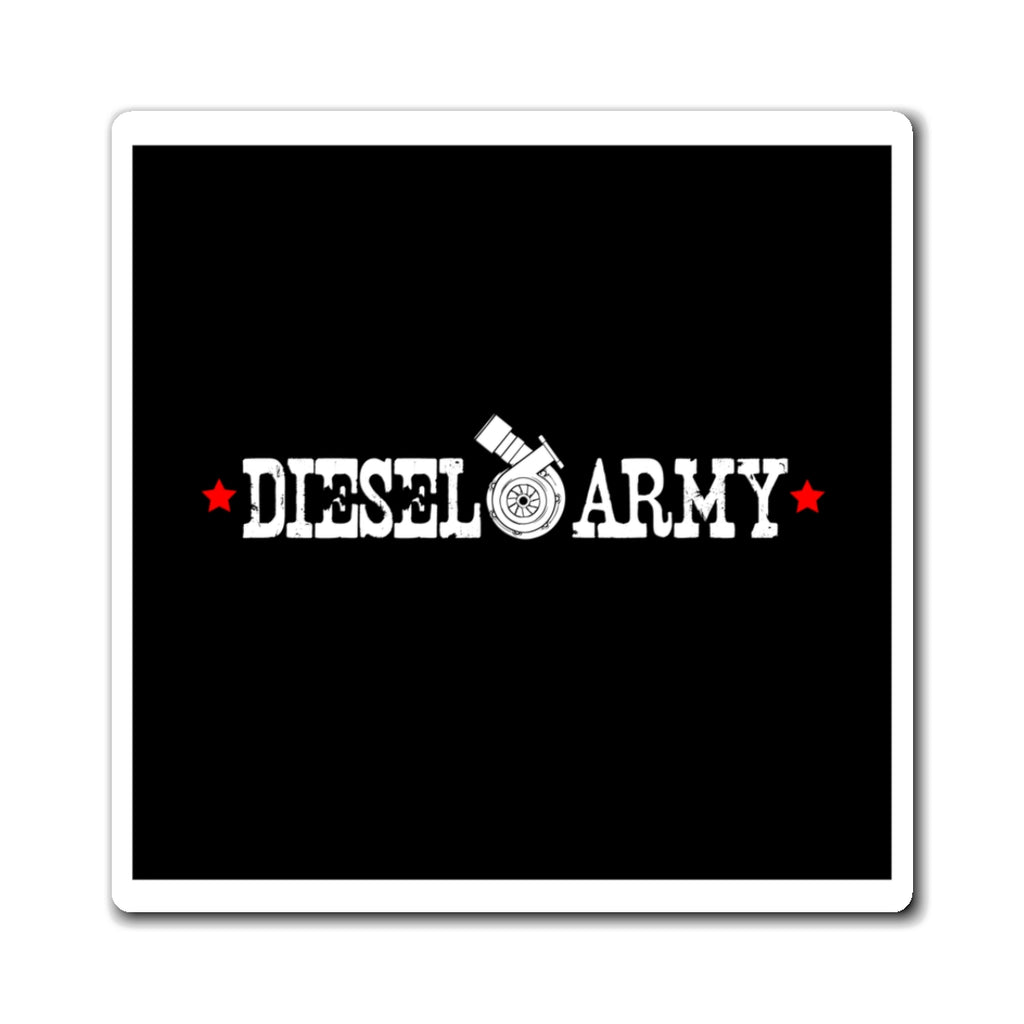 Diesel Army Magnet — Turbocharger Logo Fridge Magnet for Diesel Enthusiasts