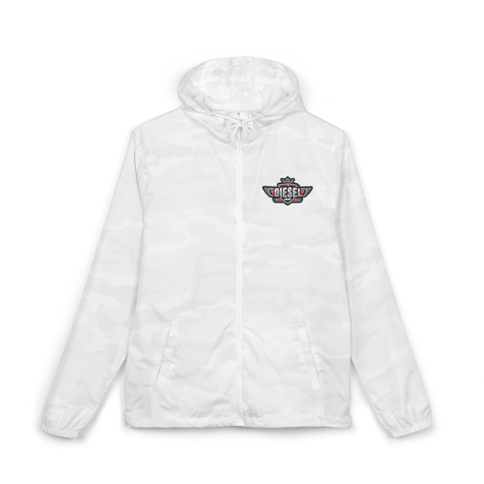 Windbreaker Jacket — 'The Diesel Army' Retro Badge Hooded Windbreaker