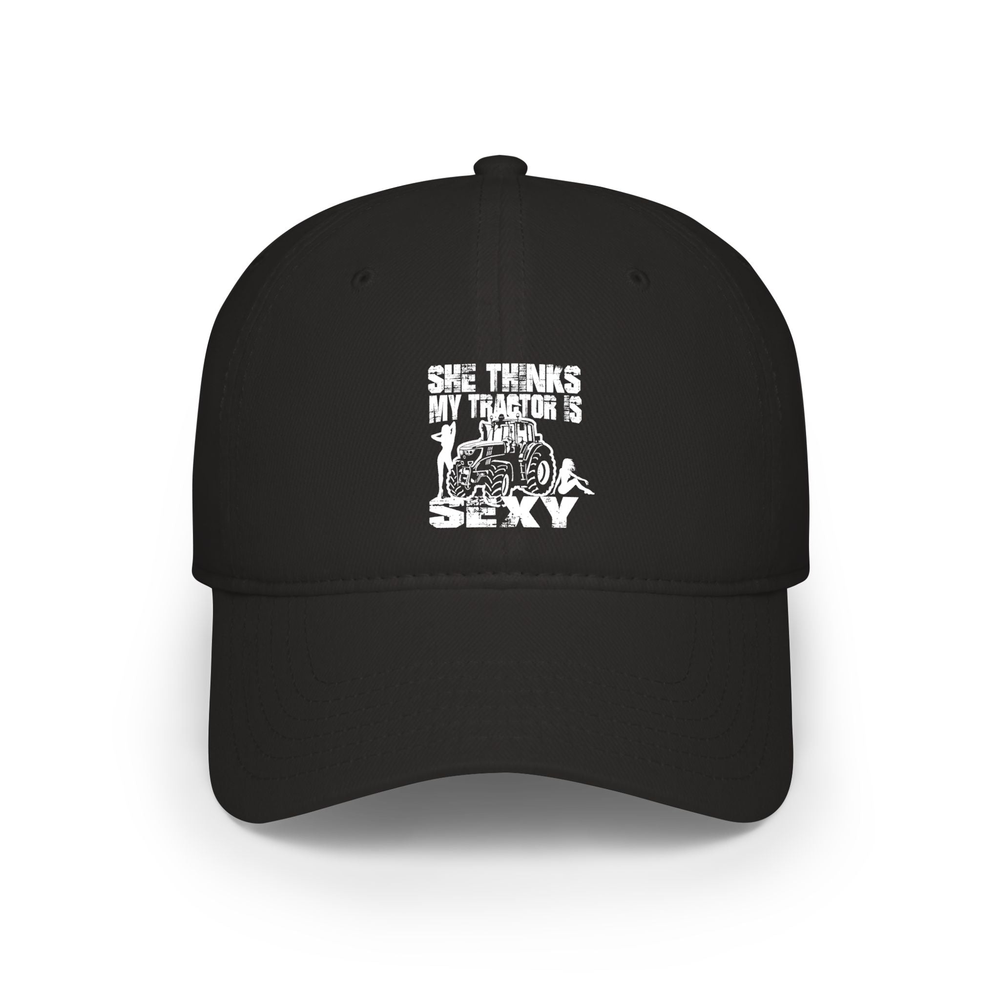 Low Profile Baseball Cap - 'She Thinks My Tractor's Sexy' Vintage Tractor Hat