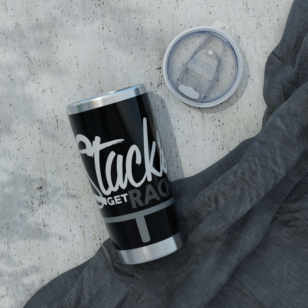 20oz Tumbler — 'Stacks Get Racks' Black Insulated Travel Cup