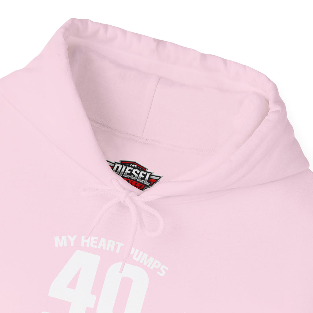 40 Octane Hoodie – "My Heart Pumps 40 Octane" Racing Gasoline Fan Sweatshirt