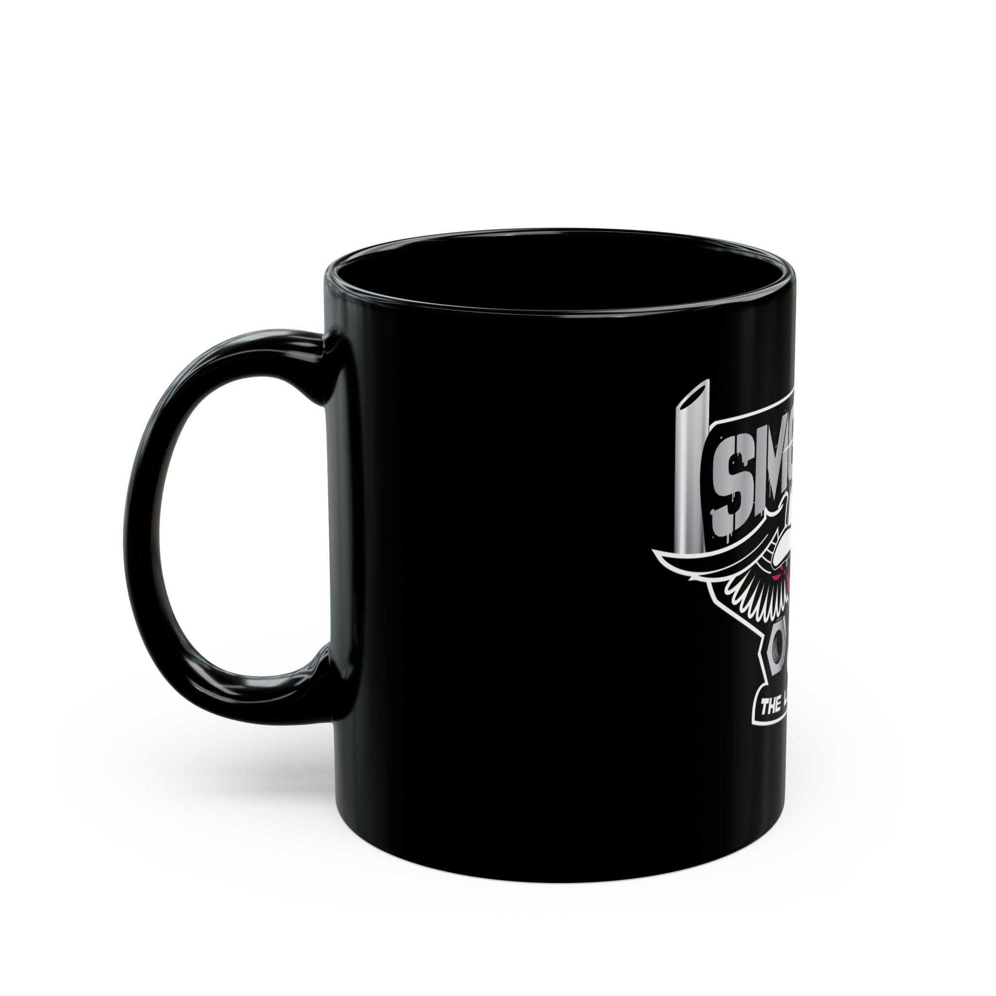 Smokey The Log Nuts Black Coffee Mug – Retro Trucker Emblem (11oz/15oz)