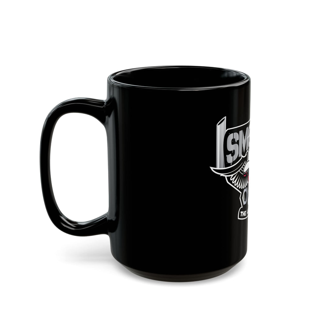 Smokey The Log Nuts Black Coffee Mug – Retro Trucker Emblem (11oz/15oz)