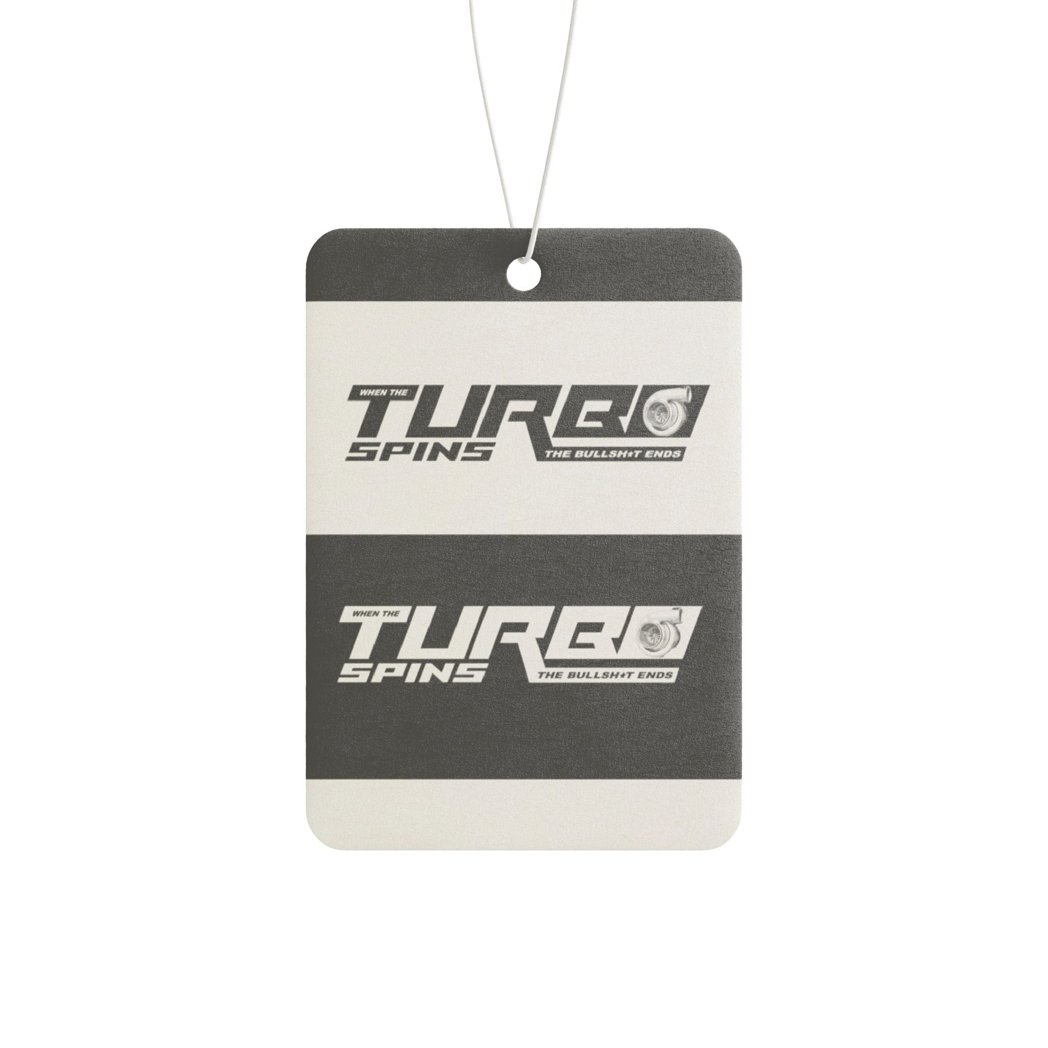Turbo Spins Car Air Freshener — Racing Logo Scented Ornament