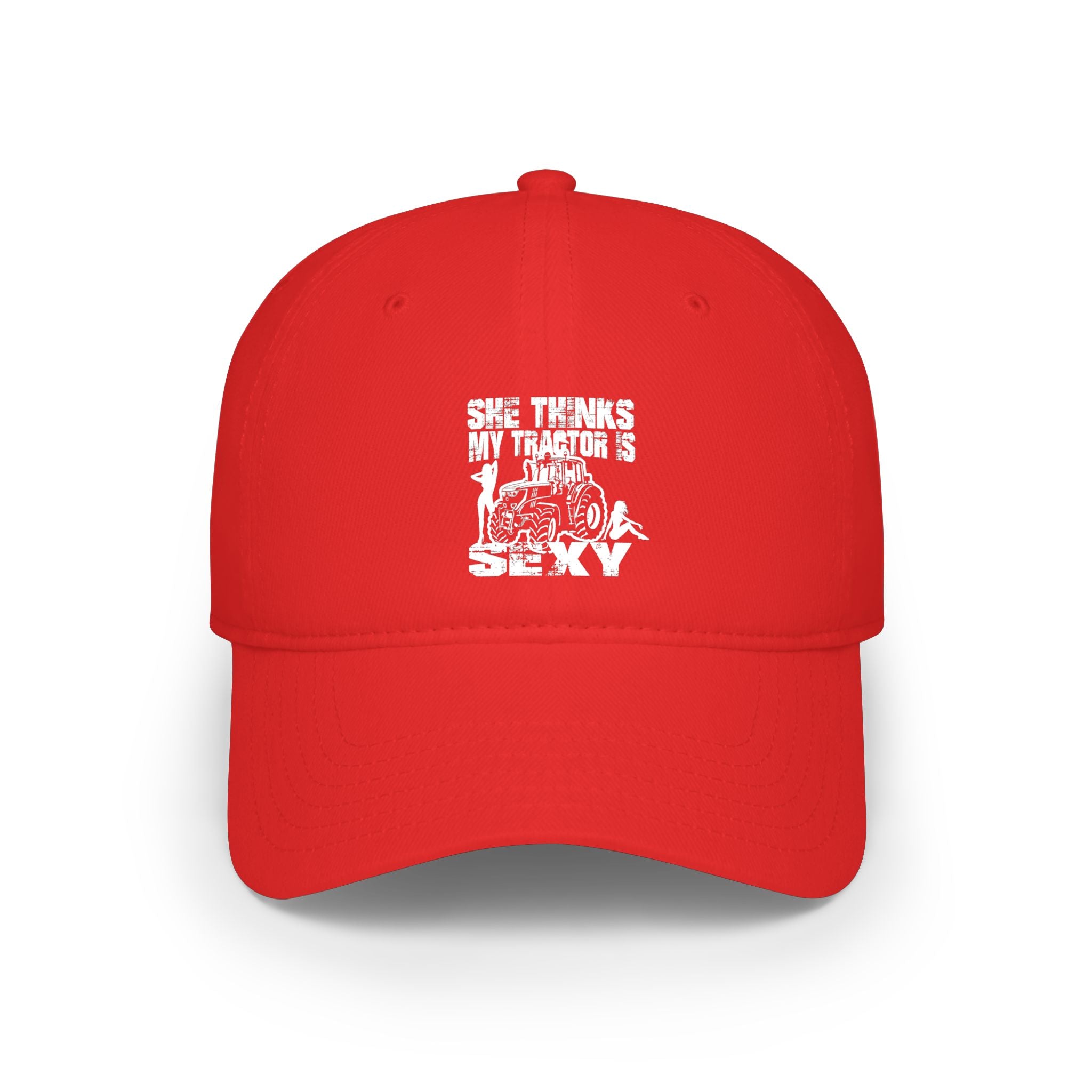 Low Profile Baseball Cap - 'She Thinks My Tractor's Sexy' Vintage Tractor Hat