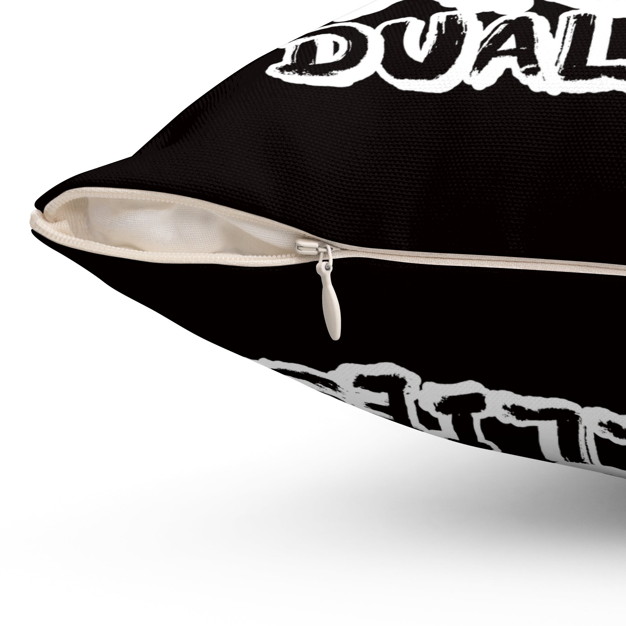 Square Pillow — 'I Love Fat Ass' Bold Typography Throw Pillow (Black & White)