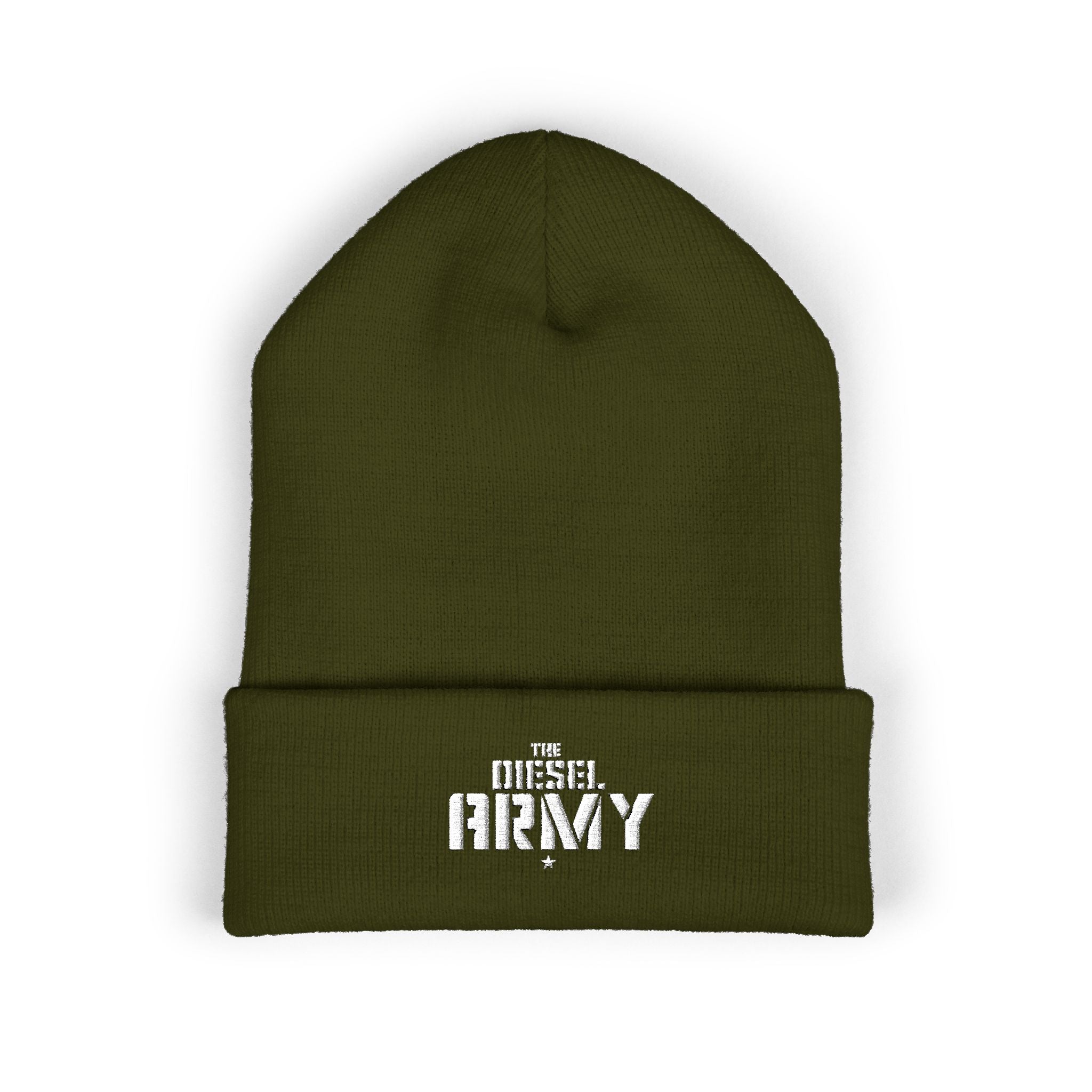 Classic Cuffed Beanie — The Diesel Army Embroidered Knit Hat