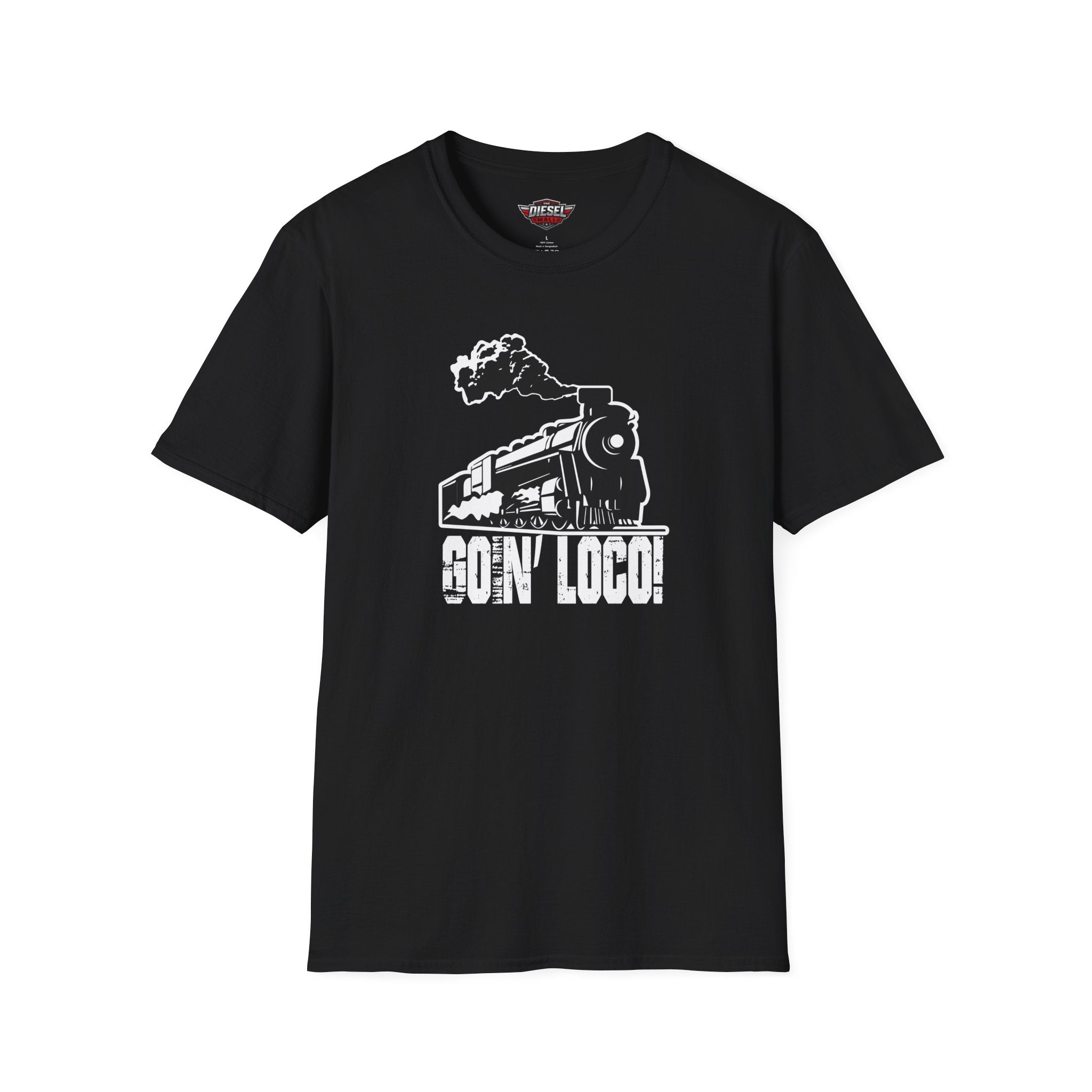 Train T-Shirt – 'Goin' Loco' Vintage Steam Locomotive Graphic Tee