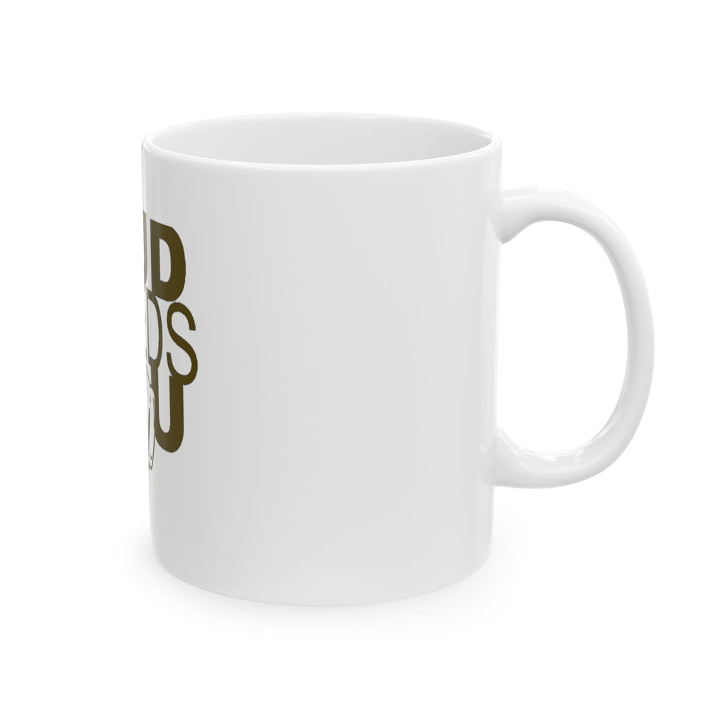 Ceramic Mug — "MUD NEEDS YOU" Pointing Design | Funny Outdoorsman Coffee Cup (11oz, 15oz)