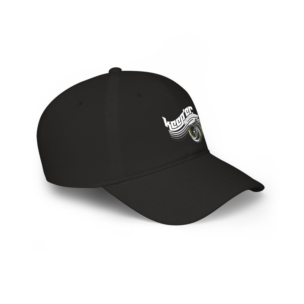 Low Profile Baseball Cap — 'Keeper Brewing' Logo Hat with Vintage Wave & Glass Illustration