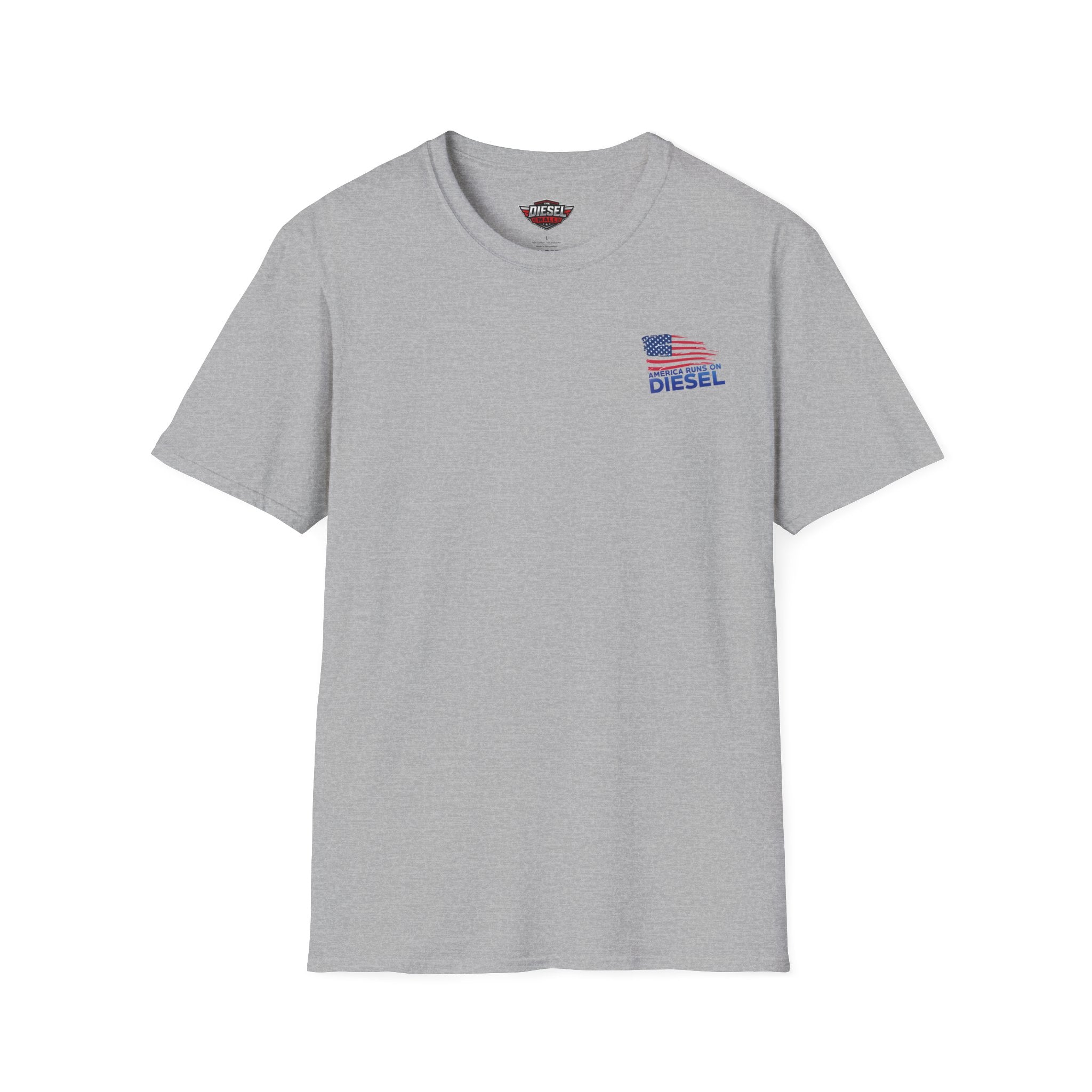 America Runs on Diesel T-Shirt — Patriotic Flag Diesel Tee